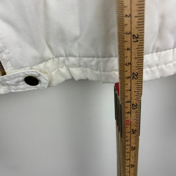 Vintage Men's Bomber Jacket Cotton White Blue Tennis 90s M - Picture 7 of 7